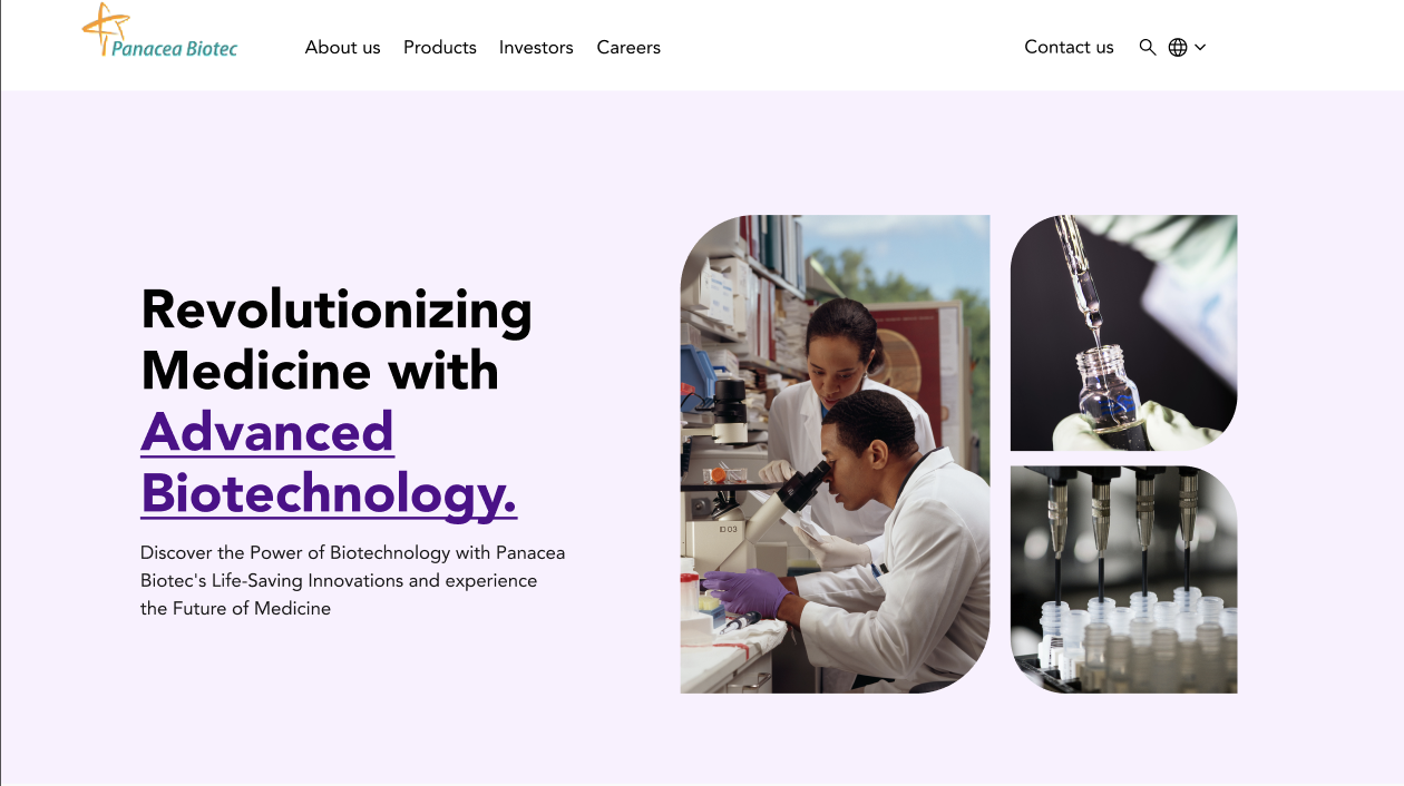 After: horizontal nav bar with a more relevant hero carousel